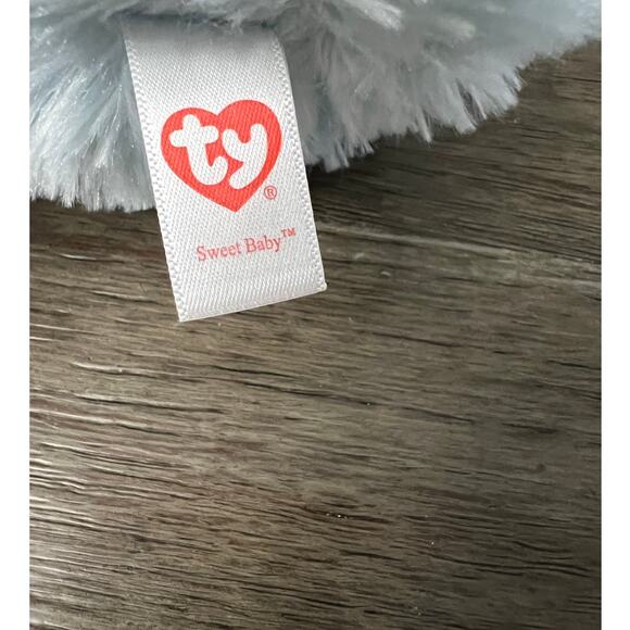 TY Pluffies My First Teddy Sweet Baby Blue Bear Plush With Swing Tag - Picture 7 of 7